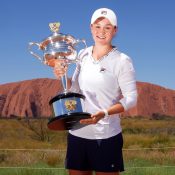 World No.1 and Australian Open 2022 champion Ash Barty at Uluru.