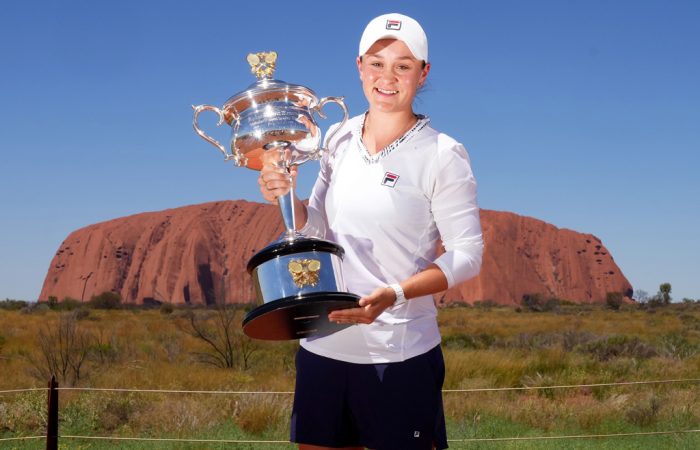 World No.1 and Australian Open 2022 champion Ash Barty at Uluru.