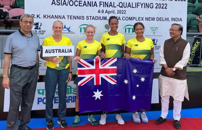 The Australian Junior Billie Jean King Cup team in India. 