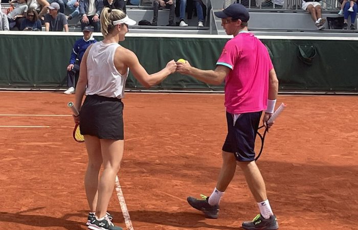 Gabriela Dabrowski and John Peers at Roland Garros. Picture: Twitter