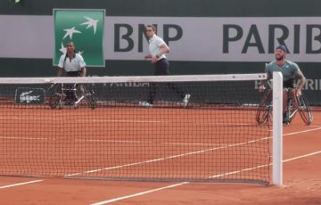 Heath Davidson in action at Roland Garros.