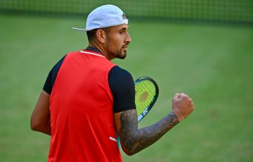 Nick Kyrgios at Halle. Picture: Getty Images