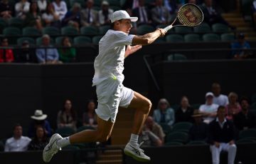 Alex de Minaur in action at Wimbledon. Picture: Getty Images