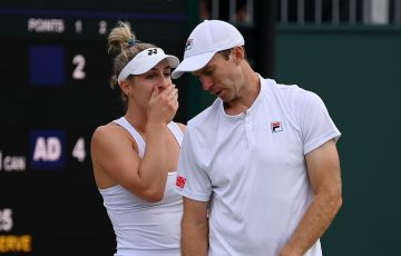 John Peers with Canadian mixed doubles partner Gabriela Dabrowski at Wimbledon. Picture: Getty Images