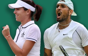 Ajla Tomljanovic and Nick Kyrgios have both progressed to Wimbledon quarterfinals. Pictures: Getty Images