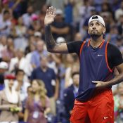 Nick Kyrgios defeated Daniil Medvedev to reach the quarterfinals of the US Open. (Getty Images)