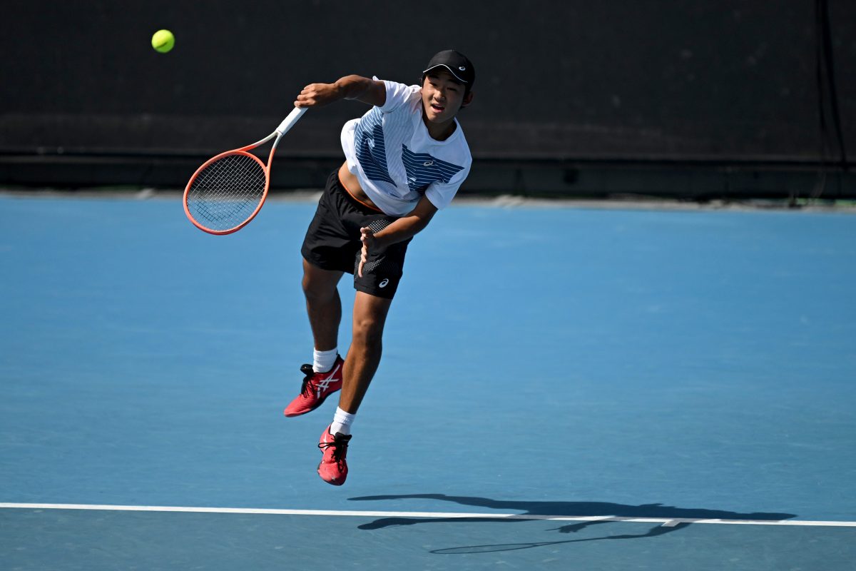 Jeremy Jin in action at Australian Open 2022. Picture: Tennis Australia