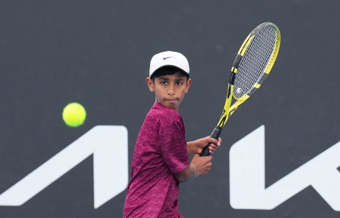 Joel Roney in action at the 2022 December Showdown. Picture: Tennis Australia