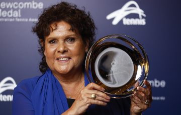 Evonne Goolagong Cawley with the Spirit of Tennis Award. Picture: Getty Images