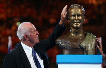 Rex Hartwig is inducted in the Australian Tennis Hall of Fame in 2016; Getty Images 