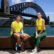 Alex de Minaur and Ajla Tomljanovic at Sydney Harbour; Tennis Australia