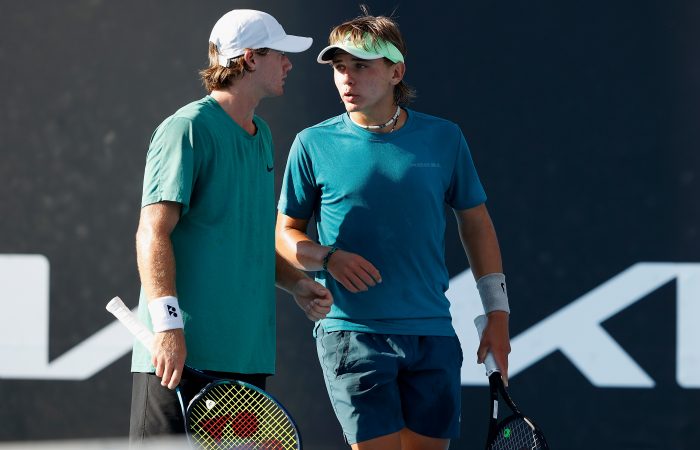 Cooper Errey and Marcus Schoeman at Australian Open 2023. Picture: Tennis Australia