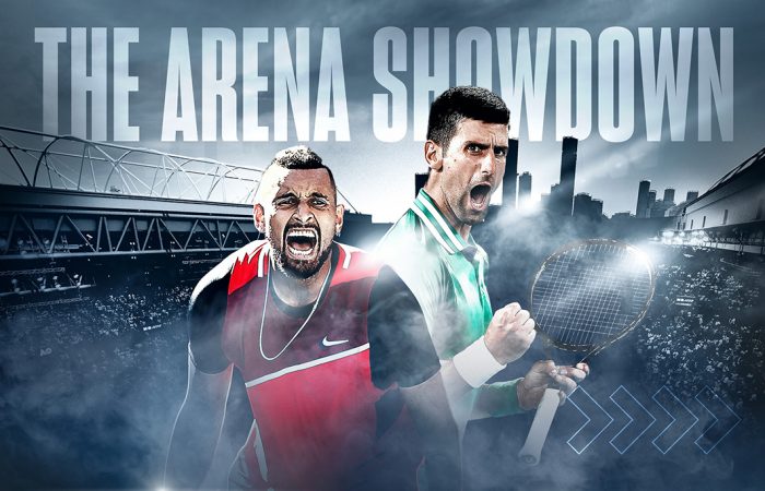 Nick Kyrgios and Novak Djokovic will clash at Rod Laver Arena in a charity match.