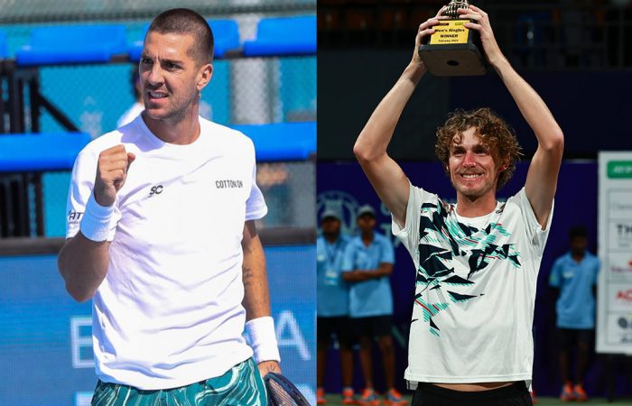 Thanasi Kokkinakis and Max Purcell. Pictures: ATP Challenger Tour