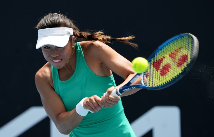 Lizette Cabrera in action at Australian Open 2023. Picture: Tennis Australia