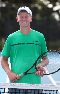 BRISBANE, AUSTRALIA - JUNE 24: Pavle Marinkov poses during the National Tennis Academy Class of 2021 shoot at the Queensland Tennis Centre on June 24, 2021 in Brisbane, Australia. (Photo by Chris Hyde/Getty Images for Tennis Australia)MANDATORY PHOTO CREDIT TENNIS AUSTRALIA