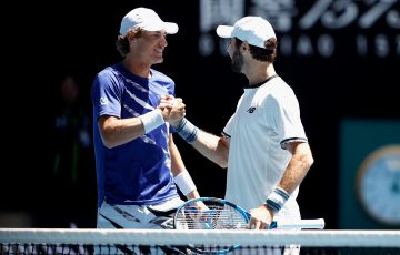 Max Purcell and Jordan Thompson teamed up for doubles at Australian Open 2023. Picture: Tennis Australia
