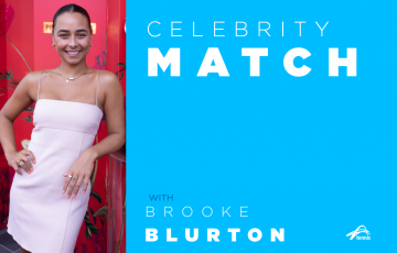 Celebrity Match with Brooke Blurton. Picture: Tennis Australia