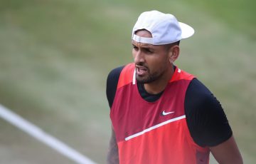 Nick Kyrgios in Stuttgart. Picture: Getty Images