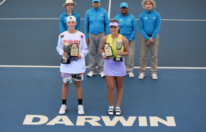 Cruz Hewitt and Alana Subasic were crowned singles champions at an ITF J60 tournament in Darwin this week. 