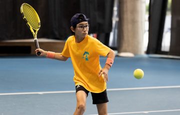 Arato Katsuda-Green in action at the 2023 Australian Blind and Low Vision Championships. Picture: Tennis Australia