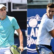 Aleksandar Vukic (L) and Thanasi Kokkinakis won their opening-round matches at the ATP event in Atlanta. (Getty Images)