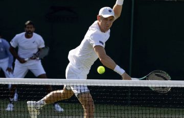Matt Ebden in action at Wimbledon.