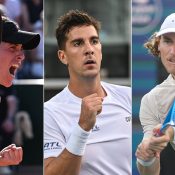 (L-R) Kimberly Birrell, Thanasi Kokkinakis and Max Purcell have won through qualifying to reach the main draws of 1000 tournaments in Canada. (Getty Images)