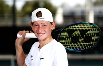 Nikolas Baker during the Tennis Australia Talent Combine. Picture: Tennis Australia