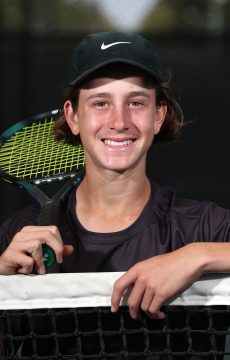 Elijah Dikkenberg at the Tennis Australia Talent Combine in Brisbane. Picture: Tennis Australia