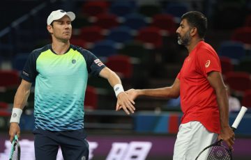 Matt Ebden and Rohan Bopanna at the Shanghai Masters. Picture: Getty Images