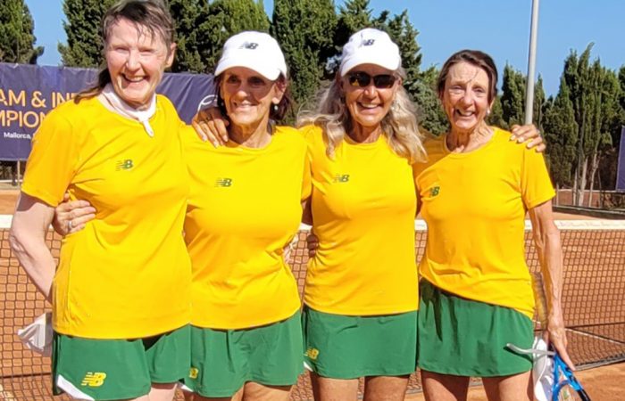 Australia's winning 65s women's team (Ros Balodis, Lynette Robinson, Leanne Scott and Rosemary Everett) at the ITF Masters World Team Championships.