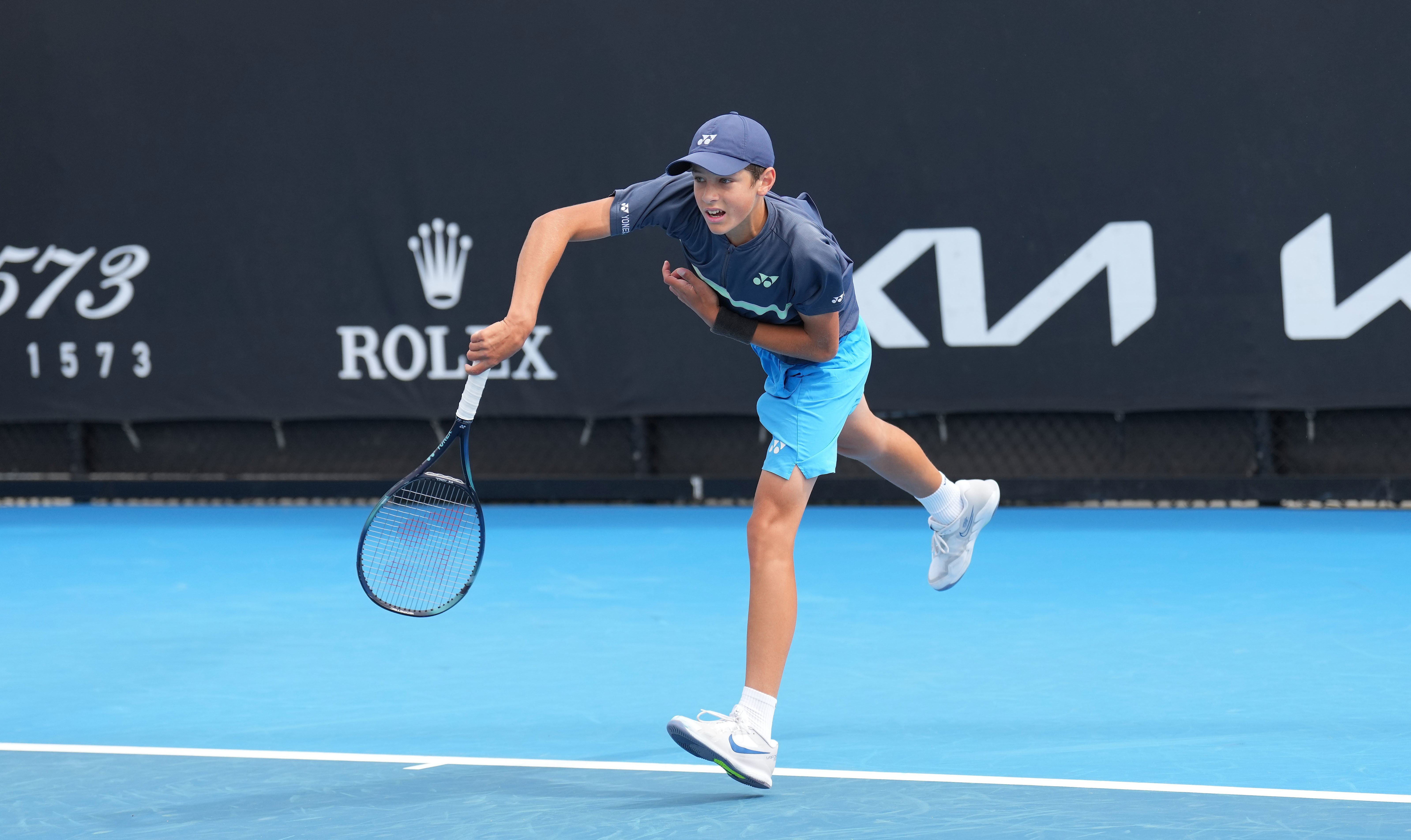 Ymerali Ibraimi in action at the 2022 December Showdown. Picture: Tennis Australia