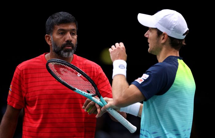Indian Rohan Bopanna and Australian Matt Ebden at the Paris Masters. Picture: Getty Images