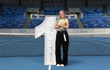 Storm Hunter was celebrated at a ceremony at Melbourne Park's KIA Arena after finishing the 2023 season as doubles world No.1. (Getty Images)