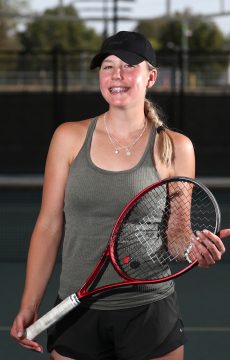 Georgia Campbell poses for a photo during the Talent Combine at the Queensland Tennis Centre in Brisbane on Tuesday, September 26, 2023. Photo by TENNIS AUSTRALIA/JASON O'BRIEN
