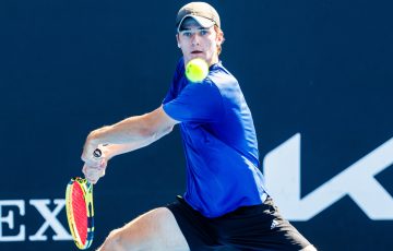 Zane Stevens in action at the 2023 December Showdown. Picture: Tennis Australia 