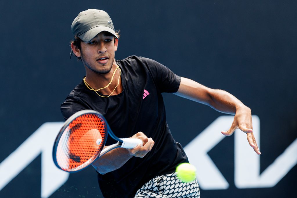 Rohan Hazratwala in action at the 2023 December Showdown. Picture: Tennis Australia