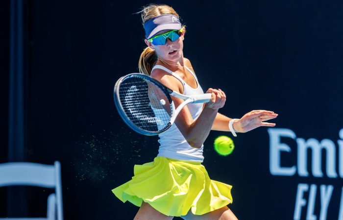 Brooke Komorowski in the 14u championships at the 2023 December Showdown at Melbourne Park on Monday, December 4, 2023. Photo by TENNIS AUSTRALIA/ AARON FRANCIS