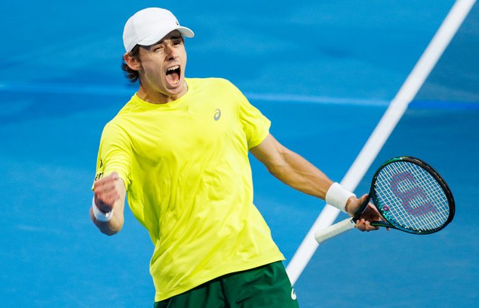 Alex de Minaur in action during the United Cup. Picture: Tennis Australia