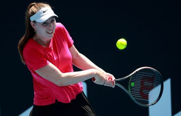 Talia Gibson in action during Australian Open 2024 qualifying. Picture: Tennis Australia