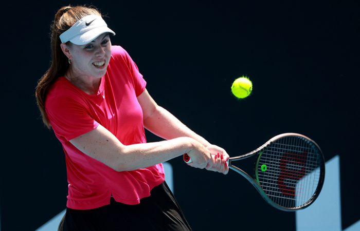 Talia Gibson in action during Australian Open 2024 qualifying. Picture: Tennis Australia