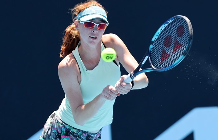 Maya Joint in action during the Australian Open 2024 qualifying competition. Picture: Tennis Australia