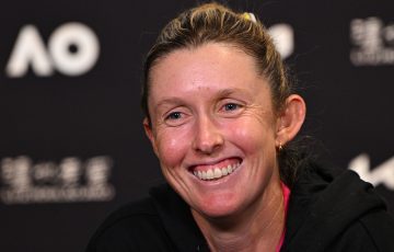 Storm Hunter speaks to media after her singles run ends at Australian Open 2024. Picture: Tennis Australia
