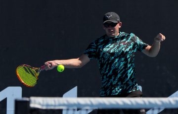 January 28: Archie Graham (AUS) plays Oliver Beadle (GBR) in the PWII Championships held during the 2024 Australian Open on Sunday, January 28, 2024. Photo by TENNIS AUSTRALIA/ MARK DADSWELL