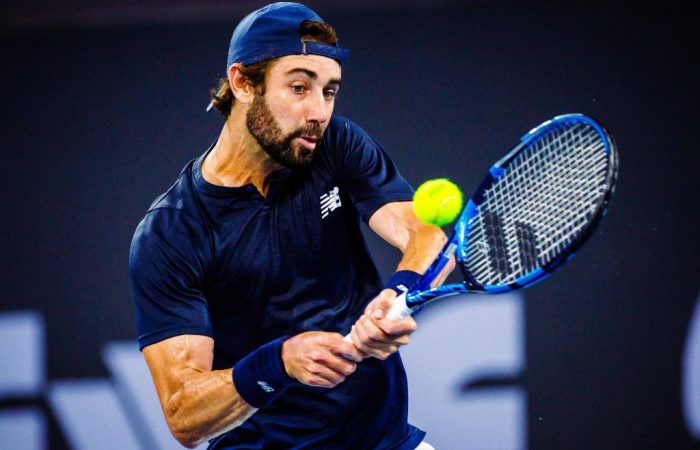 Jordan Thompson in action at Brisbane International 2024. Picture: Getty Images