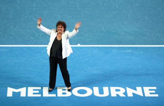 Evonne Goolagong Cawley at Rod Laver Arena. Picture: Getty Images