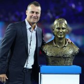 Lleyton Hewitt becomes the 47th member of the Australian Tennis Hall of Fame. 