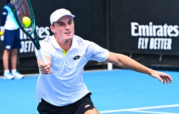 Tristan Schoolkate in action. Picture: Tennis Australia