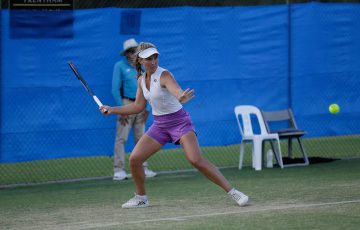 Maddison Inglis in action at the Australian Pro Tour event in Mildura. Picture: Tennis Australia